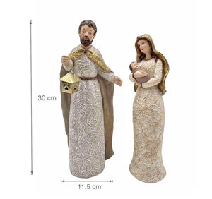 bulk 4 Xmas White Nativity Deco Assort 30cm - Santas Workshop Direct 