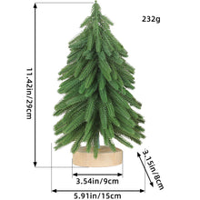 Miniature Artificial Pine Tree Decoration - 11.42 Inch Tabletop Christmas Tree with Wooden Base - Santas Workshop Direct 