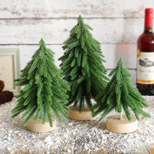 Miniature Artificial Pine Tree Decoration - 11.42 Inch Tabletop Christmas Tree with Wooden Base - Santas Workshop Direct 