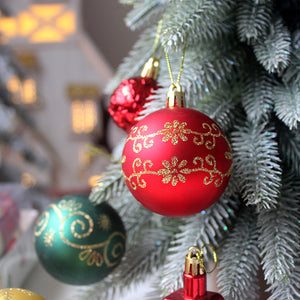 Automobile Model 72-Piece Christmas Bauble Set - Hand-Painted House and Round Ornaments - Santas Workshop Direct 