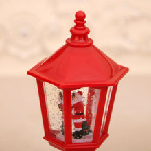 Festive LED Christmas Snow Globe Lantern - Glittering Tabletop Decoration with Santa/Snowman Scene, Dual Power(red) - Santas Workshop Direct 