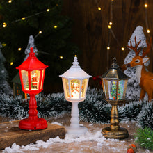 Festive LED Christmas Snow Globe Lantern - Glittering Tabletop Decoration with Santa/Snowman Scene, Dual Power(Bronze) - Santas Workshop Direct 