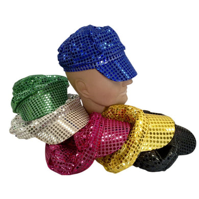Party Caps with sequins assorted colours - Silver - Santas Workshop Direct 