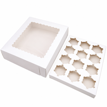 Cupcake Boxes 12 Hole Window Face Cake Boxes Boards Patty Pans Muffin Cups X20
