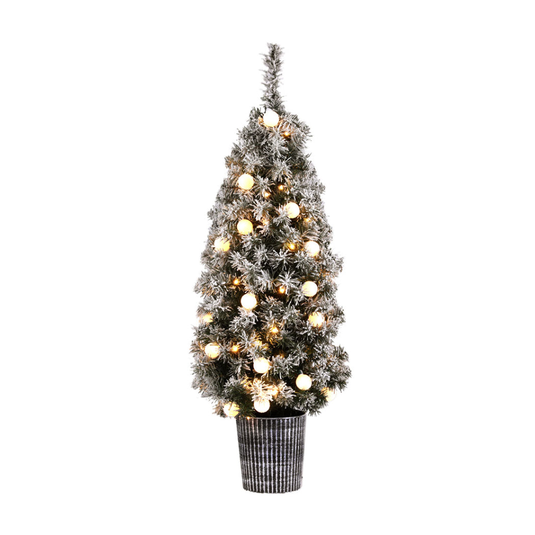 Christmas Tree 1.2M Potted Snowy Xmas Tree - Santas Workshop Direct 