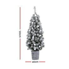 Christmas Tree 1.2M Potted Snowy Xmas Tree - Santas Workshop Direct 