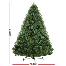 Christmas Tree 2.4M Xmas Tree Decorations Green 1500 Tips - Santas Workshop Direct 