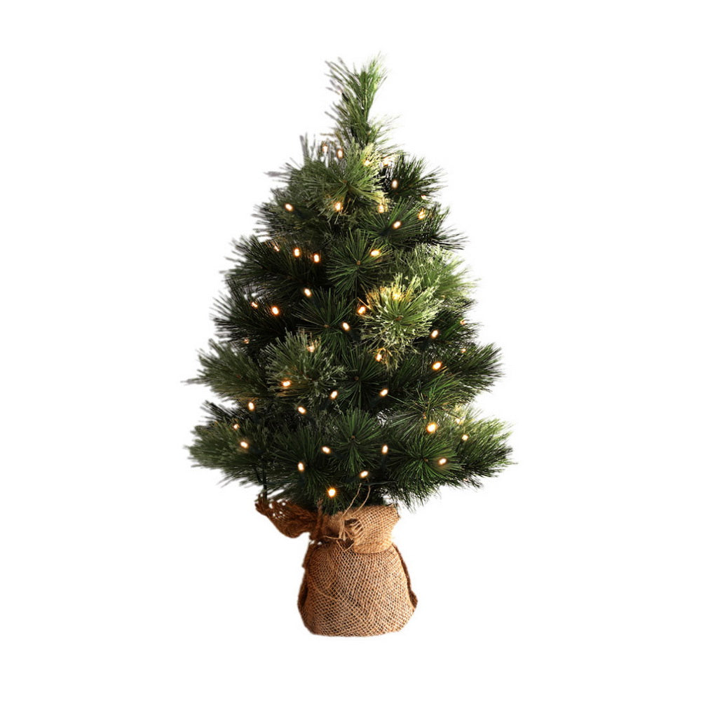 Christmas Tree 60CM Mini Tabletop 8 Light Modes Timer Xmas Tree - Santas Workshop Direct 