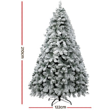 Christmas Tree 2.1m Snow Flocked Xmas Tree Decorations 780 Tips - Santas Workshop Direct 