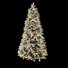 Christmas Tree 2.1m Snow Flocked LED Xmas Decoration 8 Light Modes - Santas Workshop Direct 