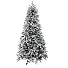 Christmas Tree 2.1m Snow Flocked LED Xmas Decoration 8 Light Modes - Santas Workshop Direct 