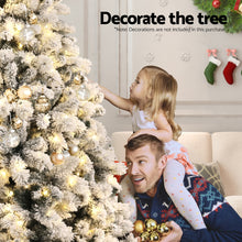 Christmas Tree 2.1m Snow Flocked LED Xmas Decoration 8 Light Modes - Santas Workshop Direct 