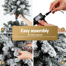 Christmas Tree 2.1m Snow Flocked LED Xmas Decoration 8 Light Modes - Santas Workshop Direct 