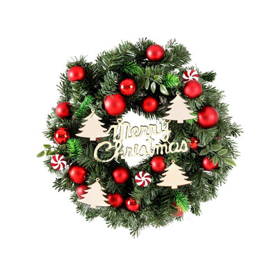 Christmas Wreath 40CM Xmas Garland Baubles Ornaments Party Decor - Santas Workshop Direct 