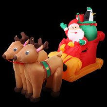 Jingle Jollys Christmas Inflatable Santa Sleigh 2.2M Illuminated Decorations - Santas Workshop Direct 