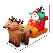 Jingle Jollys Christmas Inflatable Santa Sleigh 2.2M Illuminated Decorations - Santas Workshop Direct 