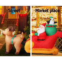 Jingle Jollys Christmas Inflatable Santa Sleigh 2.2M Illuminated Decorations - Santas Workshop Direct 