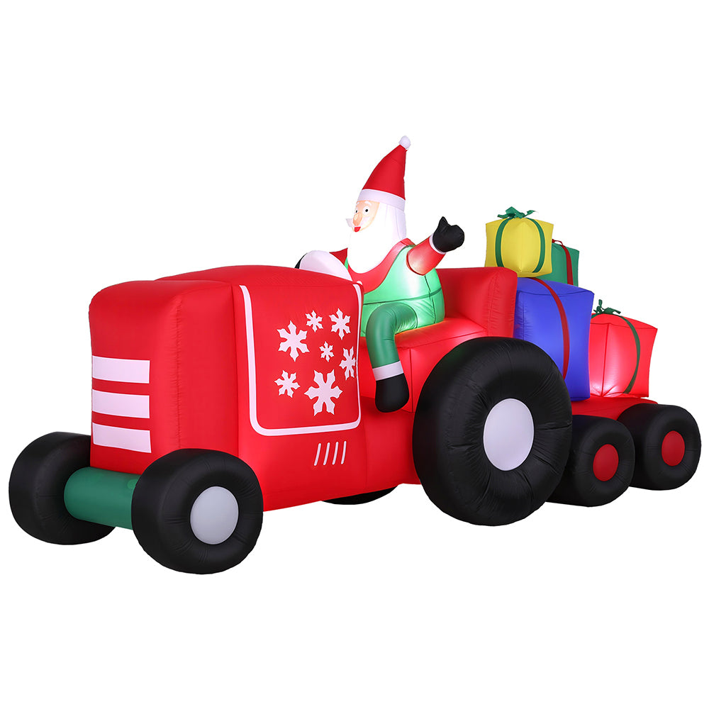 Jingle Jollys Christmas Inflatable Santa Truck 2.6M Length LED Decorations Illuminated - Santas Workshop Direct 