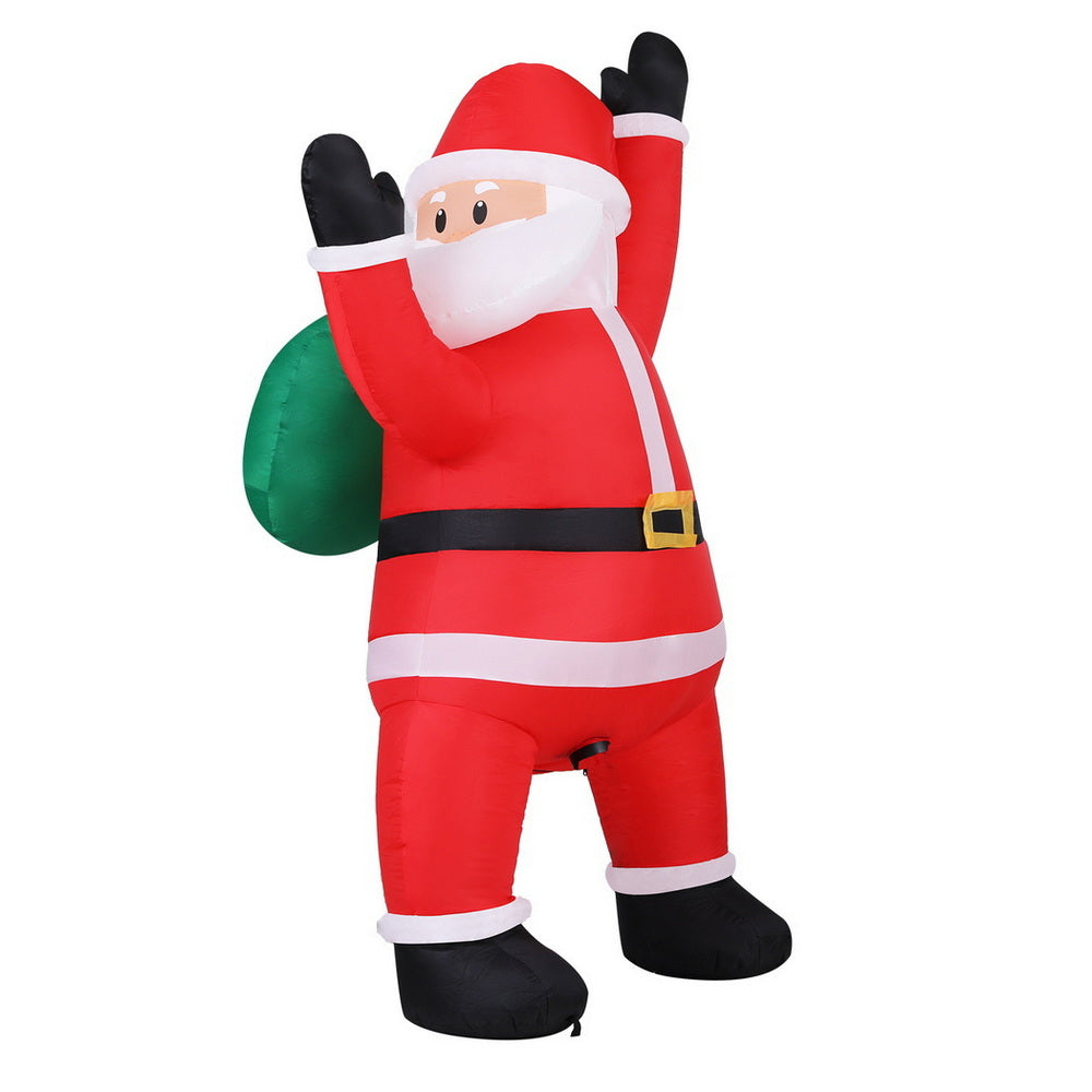Jingle Jollys Christmas Inflatable Santa Climbing LED Illuminated Decorations 1.9M - Santas Workshop Direct 