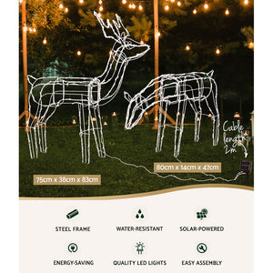 2 PCS Christmas Lights Reindeers 200 LED Decorations Jingle Jollys - Santas Workshop Direct 