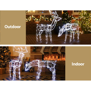2 PCS Christmas Lights Reindeers 200 LED Decorations Jingle Jollys - Santas Workshop Direct 