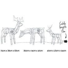 3 PCS Christmas Lights Reindeers 250 LED Decorations Jingle Jollys - Santas Workshop Direct 