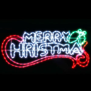 0.96M Christmas Lights Merry Christmas 288 LED Decorations Jingle Jollys - Santas Workshop Direct 