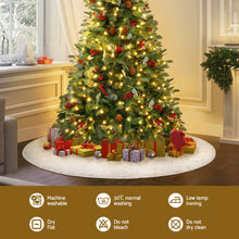 Christmas Tree Skirt 120cm Plush Xmas Fluffy Ornaments Decor White - Santas Workshop Direct 