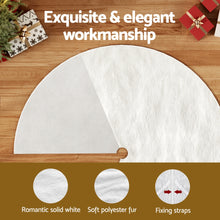 Christmas Tree Skirt 120cm Plush Xmas Fluffy Ornaments Decor White - Santas Workshop Direct 
