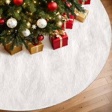 Christmas Tree Skirt 120cm Plush Xmas Fluffy Ornaments Decor White - Santas Workshop Direct 