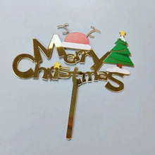 Xmas Party Supplies Cake Topper Acrylic Décor Double Layer Merry Christmas  Santas Workshop Direct