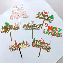Xmas Party Supplies Cake Topper Acrylic Décor Double Layer Merry Christmas  Santas Workshop Direct