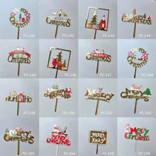 Xmas Party Supplies Cake Topper Acrylic Décor Double Layer Merry Christmas  Santas Workshop Direct