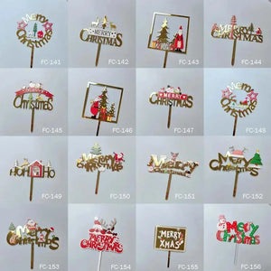 Xmas Party Supplies Cake Topper Acrylic Décor Double Layer Merry Christmas  Santas Workshop Direct