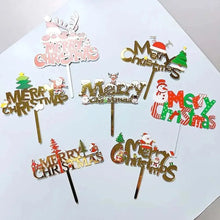 Xmas Party Supplies Cake Topper Acrylic Décor Double Layer Merry Christmas  Santas Workshop Direct