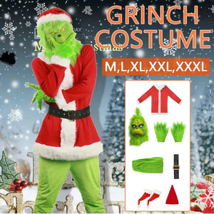 Xtra Large Grinch  Suit 7 pcs Santas Workshop Direct