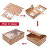 Gift for Her/Him 12pcs of New Creative Cartoon Brown Kraft Paper Window Gift Boxes Measuring 22.0*14.99*6.99 cm, Featuring Santa Claus, Gingerbread Men, Snowmen, And Penguins, Perfect for Christmas Party Gift Boxes Including Strings And Cards