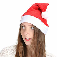 Set of 10 Santa Hats, Classic Red Christmas Headwear, Perfect for Festive Family Gatherings, Featuring a Red And White Striped Pattern with a Fluffy Pom-Pom Trim, Comfortable Holiday Attire