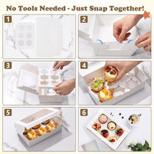 20pcs White Cupcake Boxes, Hold 6 Standard Cupcake Carrier Cupcake Container, Perfect for Pastries