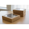 3pk Medium Square Kraft Grazing Box with Window Lid (22.5 x22.5 x 6cm)