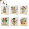 6pcs Christmas chocolate candy goodie paper boxes with window Xmas party favour small gift packaging Gold stamping paper boxes