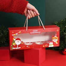 3PCS Christmas 4-Hole Cupcake Gift Boxes – Snowman Muffin Boxes with Clear Window, Gold Trim & Hanging Loop for Cupcakes, Muffins, Cookies & Christmas Treats