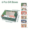Christmas 2 cupcake box (Blue, beige Red & Green) bakery cupcake Box 6pcs