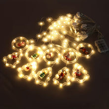 Set of Battery powdered Christmas LED Curtain Lights Featuring Charming Designs of Santa, Reindeer, Snowman, And Trees. These Glamorous String Lights Made of Plastic Are Perfect for Indoor Decoration in Homes, Bedrooms, And Parties