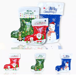 Green medium Christmas plastic stocking candy /cookie Bags x 10pcs Santas Workshop Direct