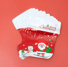 Green medium Christmas plastic stocking candy /cookie Bags x 10pcs Santas Workshop Direct