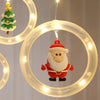 Set of Battery powdered Christmas LED Curtain Lights Featuring Charming Designs of Santa, Reindeer, Snowman, And Trees. These Glamorous String Lights Made of Plastic Are Perfect for Indoor Decoration in Homes, Bedrooms, And Parties