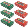 6pcs Christmas Window Long Rectangular Paper Cake Box, Red And Green 2 Styles of Christmas Snowflake Printed Gift Box, Transparent Window Design, Printed with Merry Christmas Slogan And Snowflake Patterns, Suitable for Christmas Parties