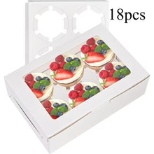 White Paper Cupcake Box | 18pcs with Insert And Window Hold 6 Standard Cupcakes, Cupcake Carrier Container, Bakery Muffin Box for Pastry, Cookies, Birthday, Mother'S Day, Wedding Party