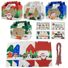 8/16pcs Set, Christmas Hand-Held Window Candy Packaging Gift Box, Kraft Paper Candy Box, Santa Claus Gift Box, Snowman Gift Box, Party Gifts, New Year Decorations, Christmas Decorations, Party Decorations, Party Supplies